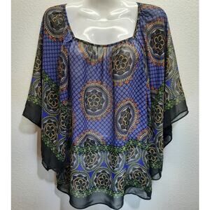 Forever 21 Floral Design Sheer Scarf Top l Size: S/P